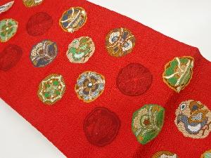 本場筑前博多丸文に花鳥模様織出し名古屋帯